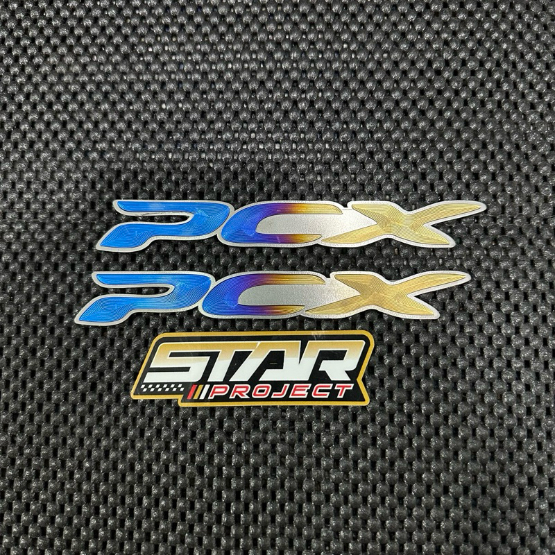 Emblem Pcx body kiri kanan titanium