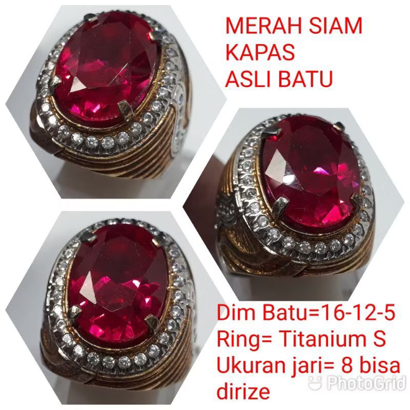CINCIN BATU MERAH SIAM KAPAS A1