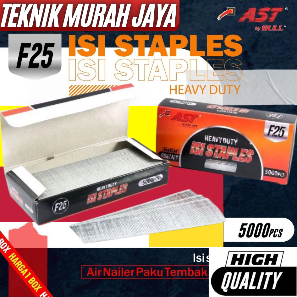 

AST Isi Paku Tembak Angin Air Nailer Refill F25 isi Staples Gun 25 mm Xenon Modern Benz Heavy Duty