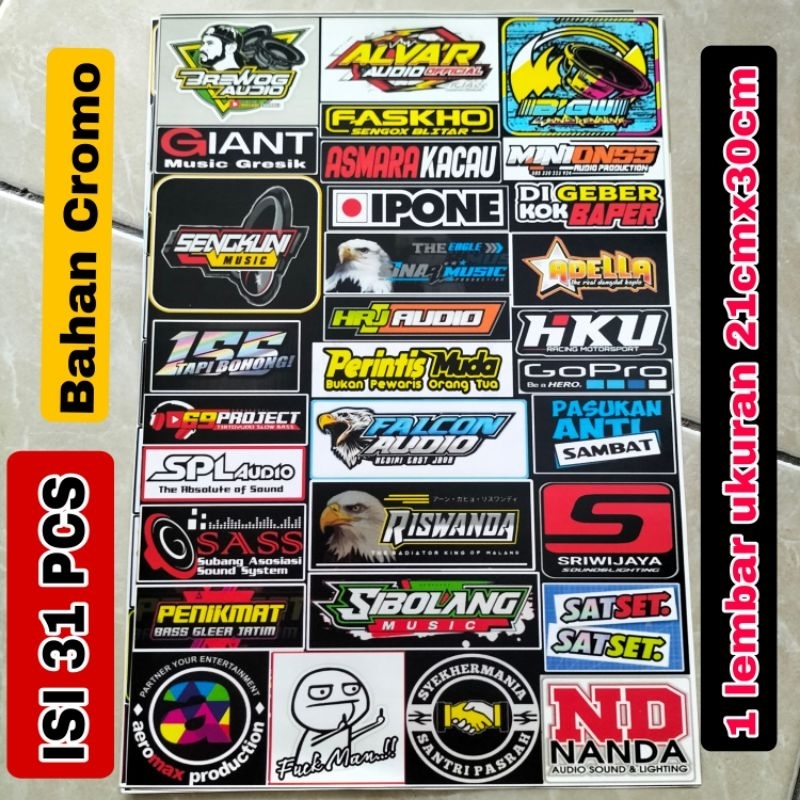 

STIKER SOUNDSYSTEM BAHAN CROMO GLOSY
