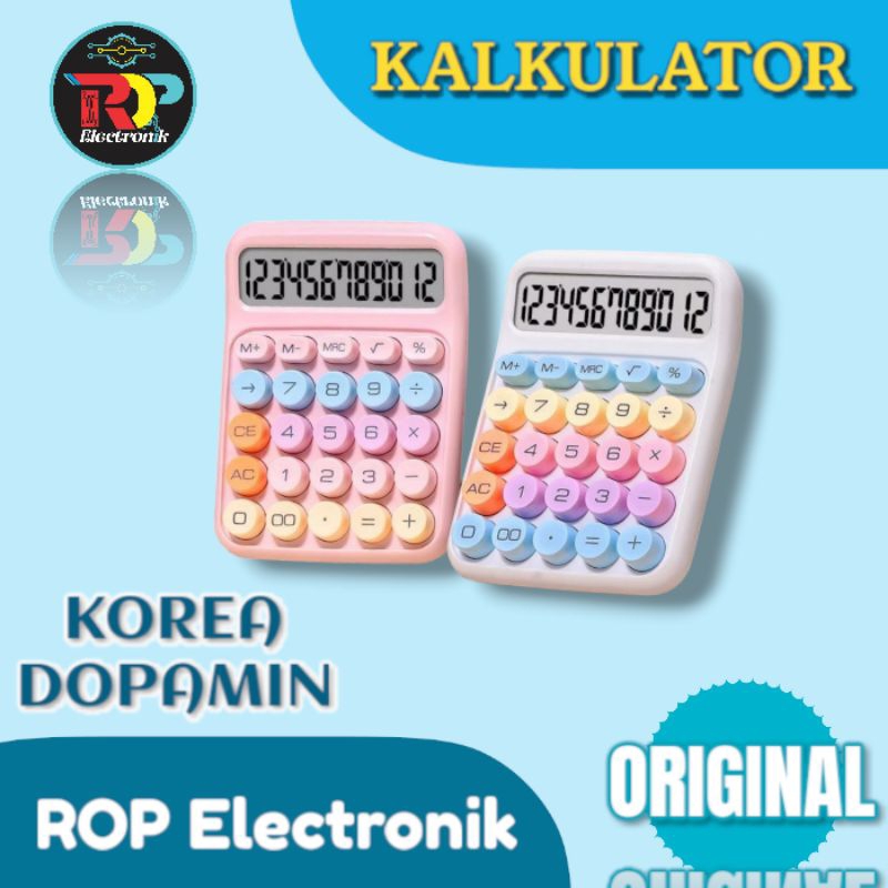 

Kalkulator Warna Korea 12digits Display Besar Keyboard Dot Mekanik Tombol