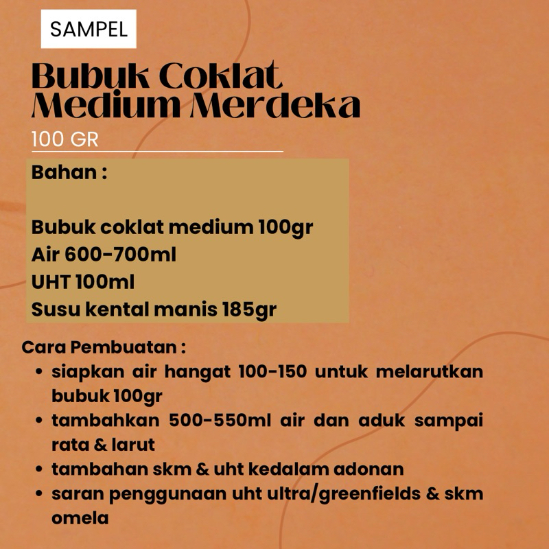

SAMPEL BUBUK COKLAT MEDIUM MERDEKA