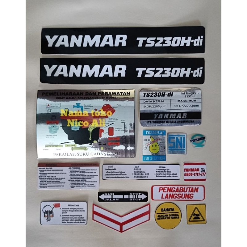 Stiker Yanmar Ts 230 h - di