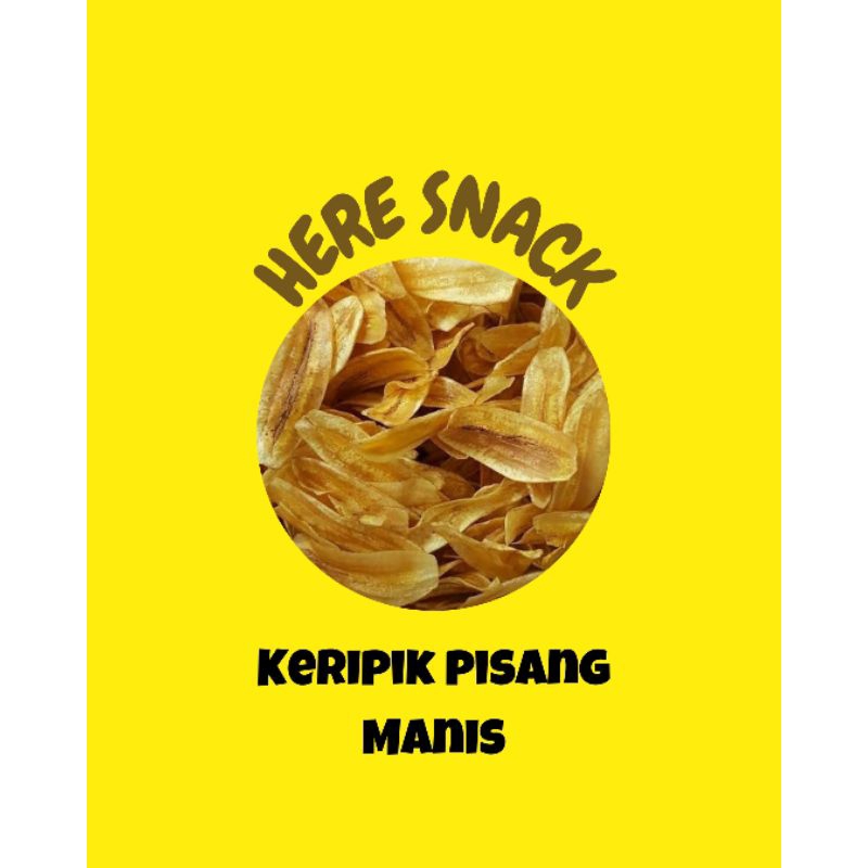 

Keripik pisang tipis homemade rasa manis here snack