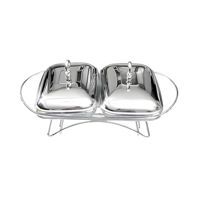 Delicia 1.5 Ltr Set 2 Sekat chafing dish / tempat prasmanan / pemanas wadah saji makanan Food Warmer