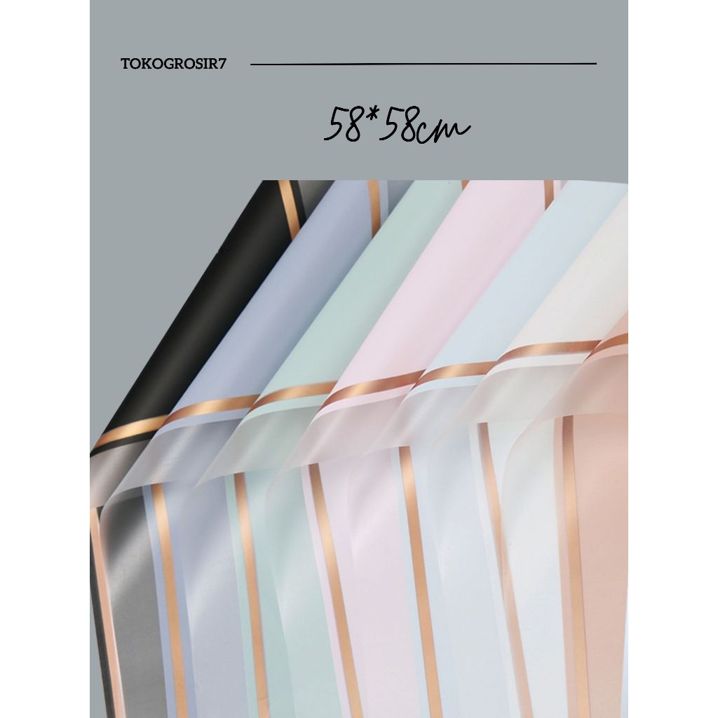 

KERTAS BUKET BUNGA BUNGKUS TRANSPARENT FRAME GOLD LINE FLOWER WRAPPING CELLOPHANE WATERPROOF