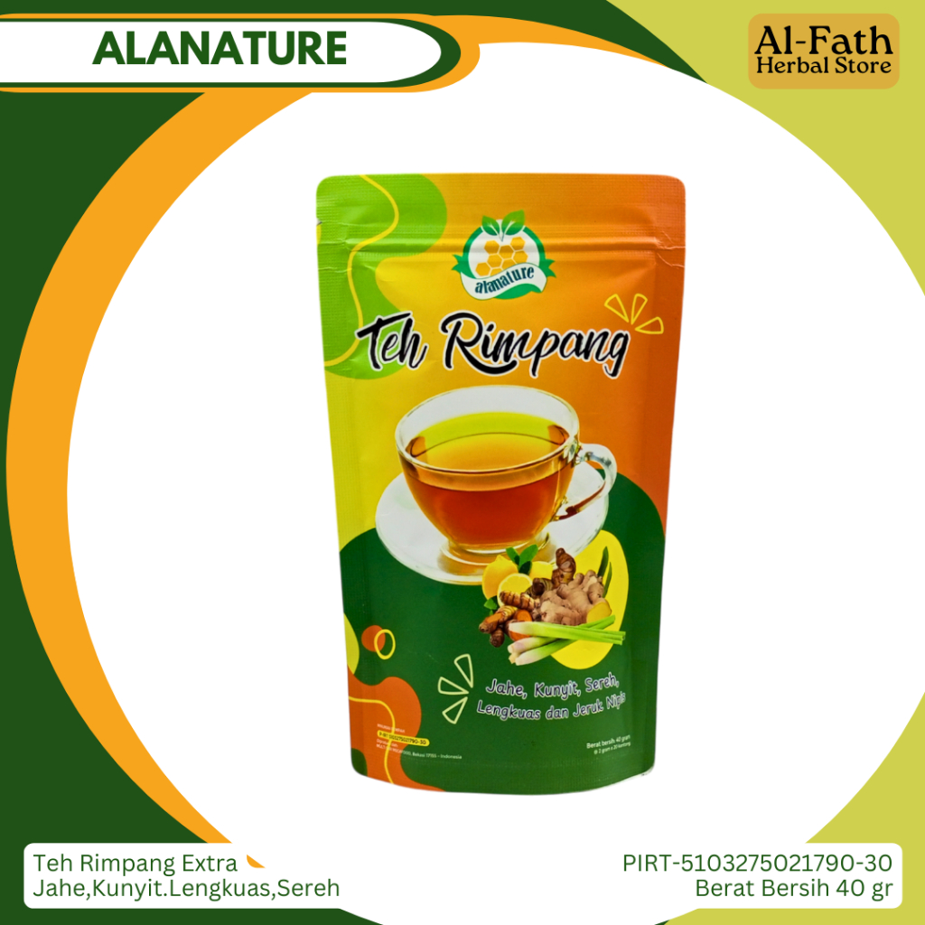 

Teh Rimpang Alanature 100% Bahan Alami Isi 20 Kantung Teh Herbal Pelangsing tubuh