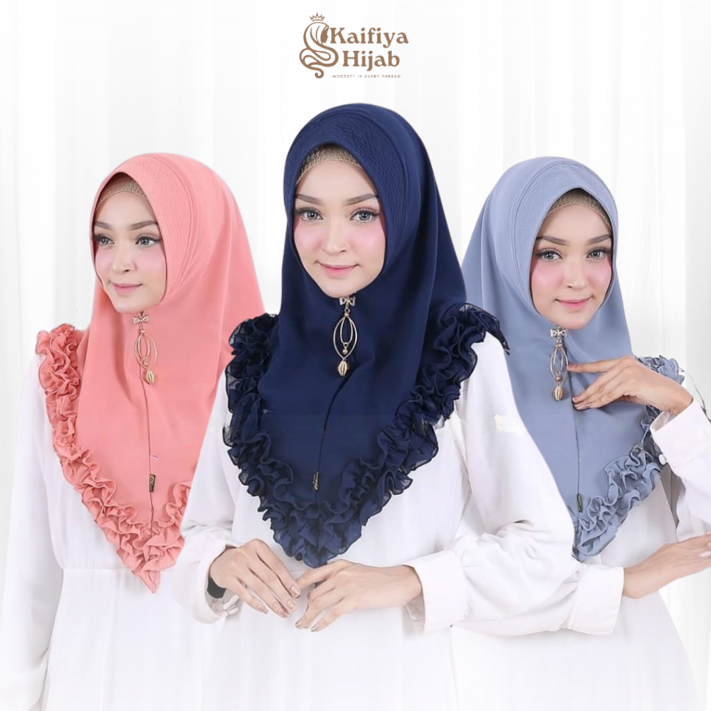 Jilbab Instan Khimar Mini Selvia Gotik Rempel Hijab Muslimah Jersey Premium
