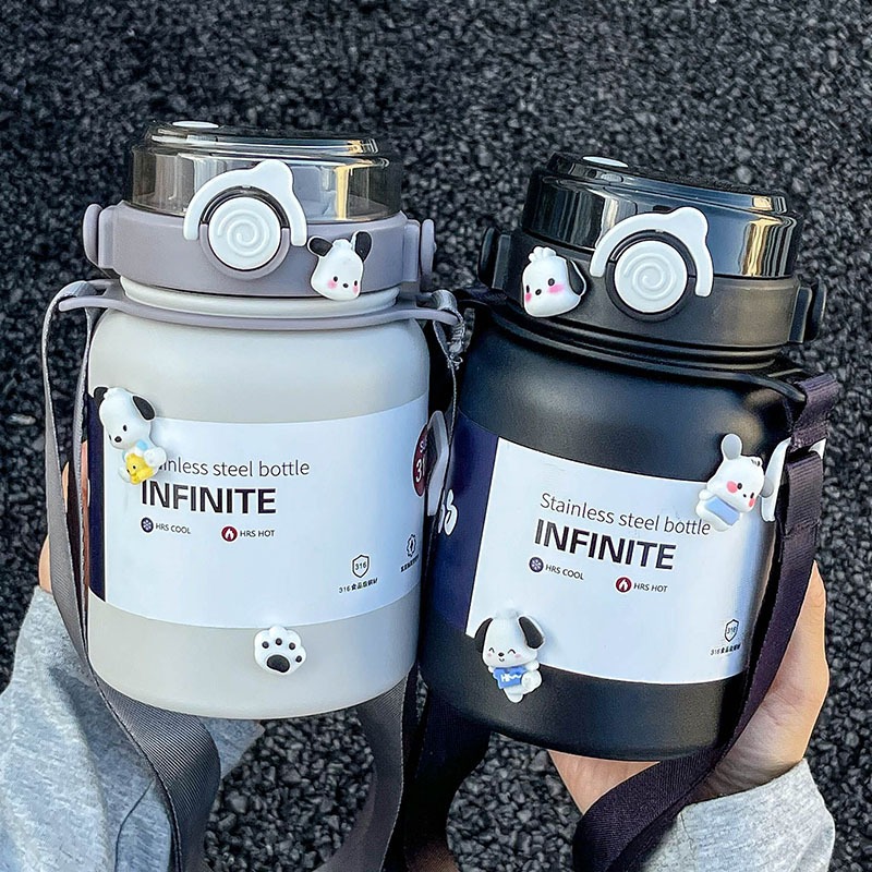 Cawan termos pasangan - 800ML - tali bahu portable-Tumbler stainless