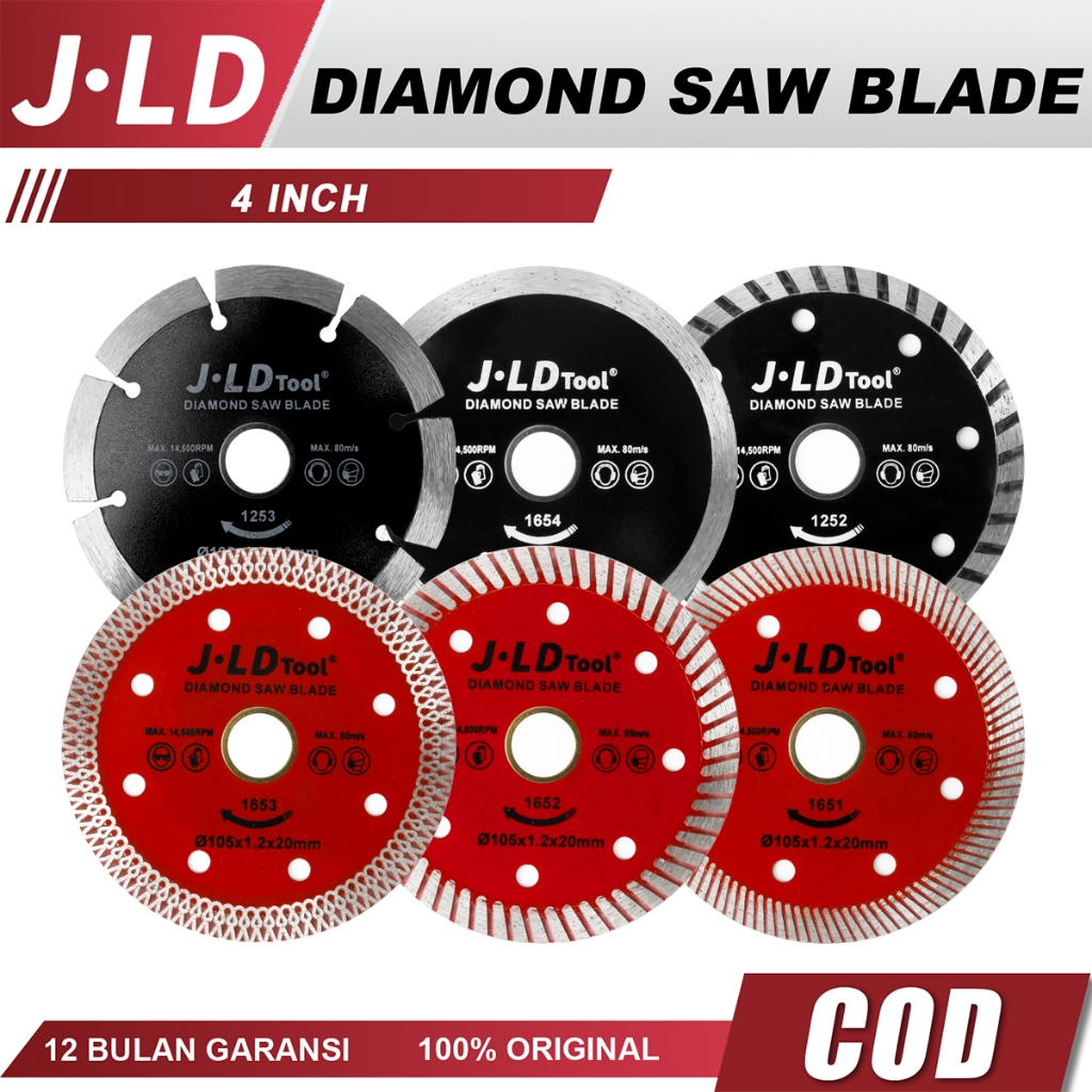 JLD Mata Gerinda Potong Keramik Granit Basah/Kering Pisau Turbo Diamond Wheel Saw Blade 4" Murah