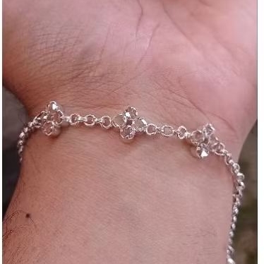 Gelang perak wanita intan/berlian belahan banjar