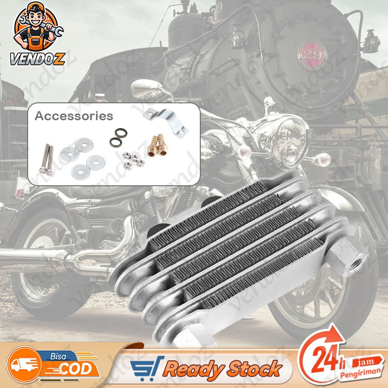 Cooler Radiator Pendingin Oli Mesin 5 Baris Untuk Motor 125-250cc Engine Oil Cooler Cooling Radiator