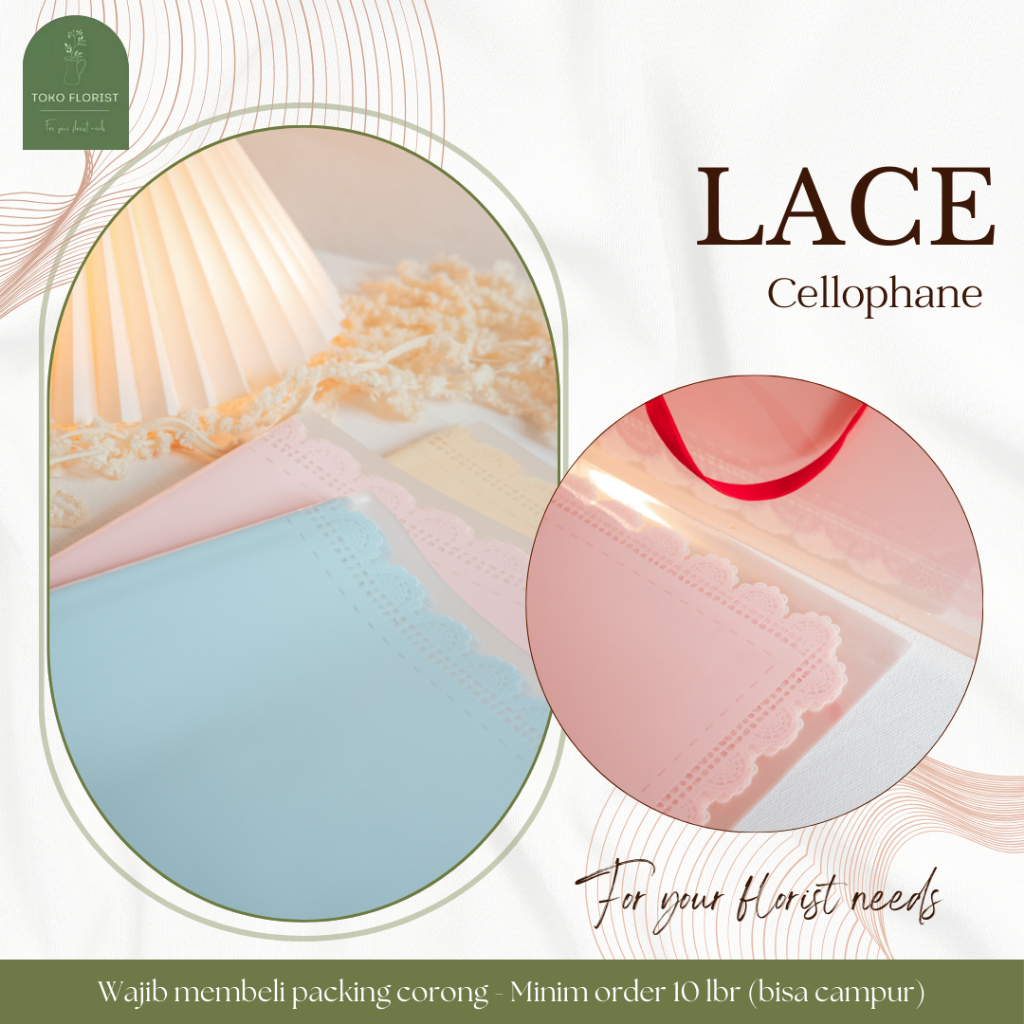 

Kertas Buket Bunga Cellophane LACE | ECER 5PC / GROSIR