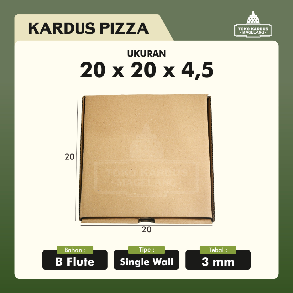 

KARDUS 20x20x4.5 Cm / Box Karton Corugated Diecut B-Flute / Pizza Aksesoris Baju Online