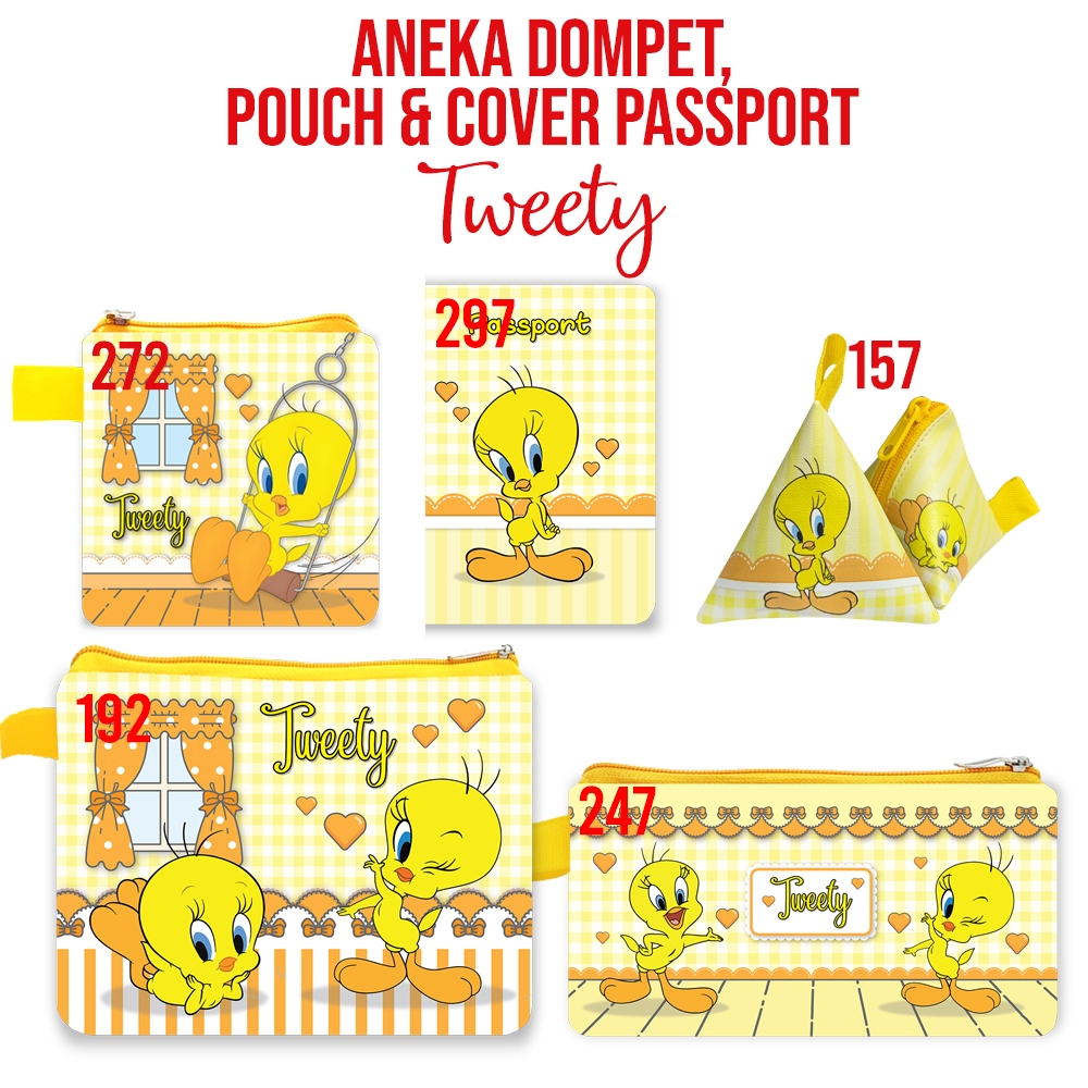 Tweety Looney Tunes Mini Wallet Case Pouch Sling Bag Tas Selempang Mouse Pad Cover Passport Bebek Ku
