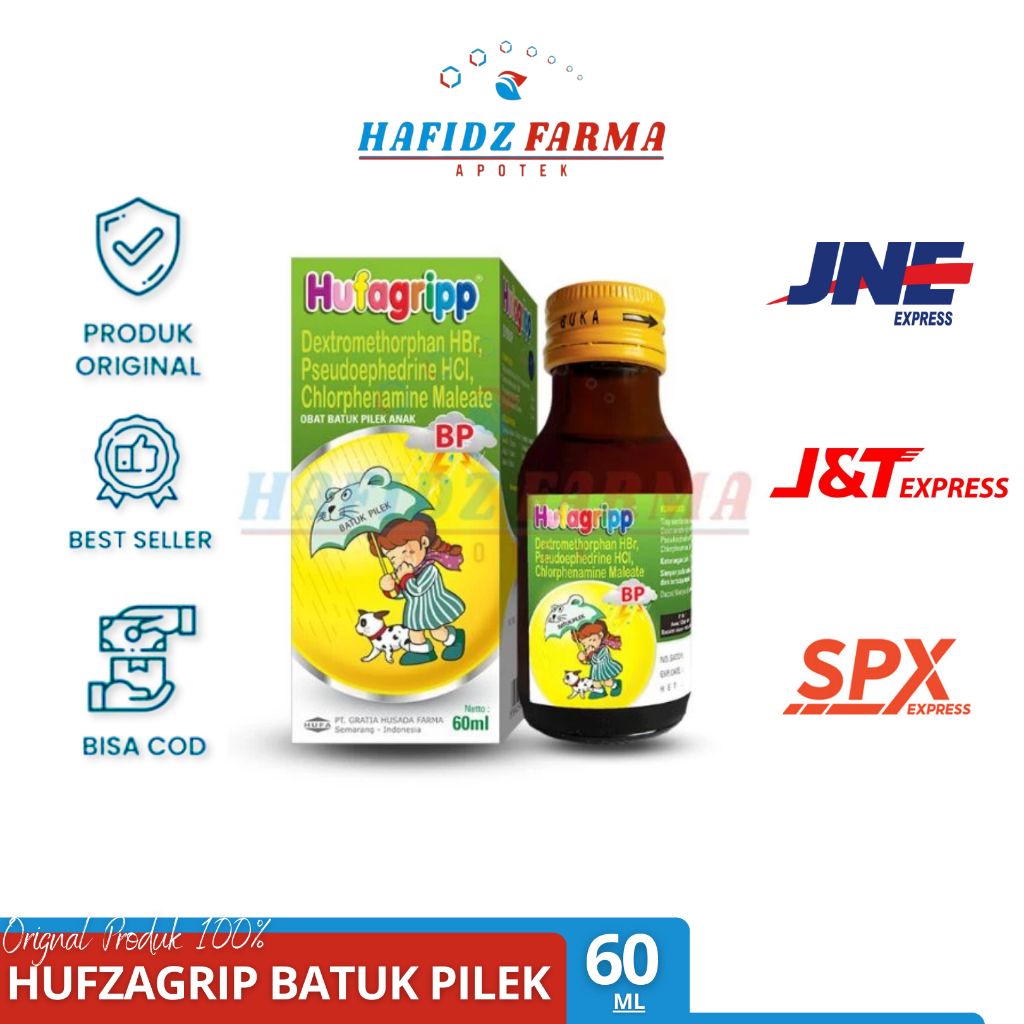 Hufagrip Hijau Obat Batuk Pilek Anak 60 mL/Obat batuk pilek anak