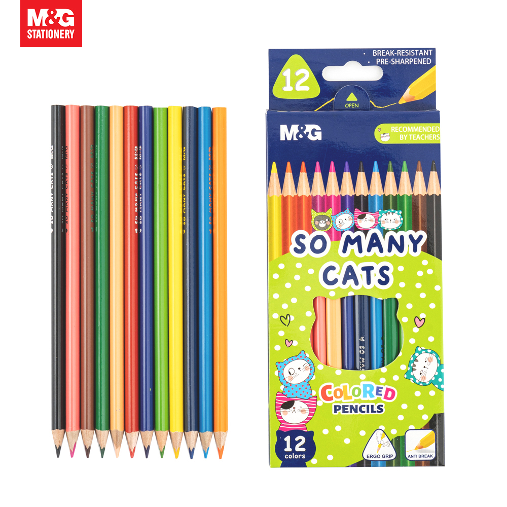 

M&G Pensil Warna Segitiga Motif Kucing Lucu Banyak Warna So Many Cat Edition Isi 12/24/36 - ISI 12 PCS