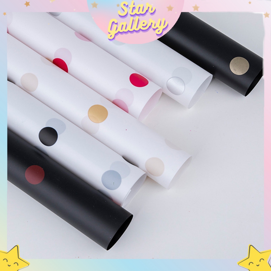 

(1 PACK ISI 20 LEMBAR) Kertas Buket Bunga Cellophane Polkadot Flower Wrapping Paper Buket KB6043