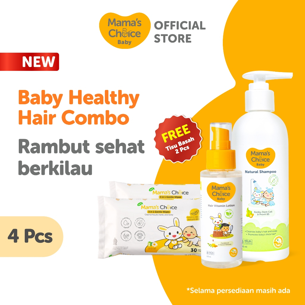 Sampo Bayi Penumbuh Rambut Bayi - Mama's Choice Baby Healthy Hair Combo - Vitamin Rambut Bayi dan An