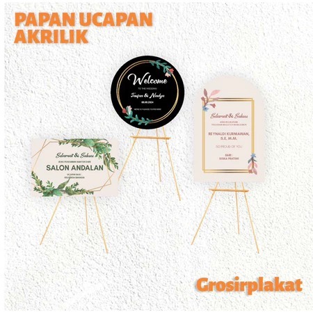 PAPAN UCAPAN AKRILIK 60 X 40 CM / PAPAN BUNGA AKRILIK / PAPAN WISUDA AKRILIK / PAPAN TANDA PERNIKAHA