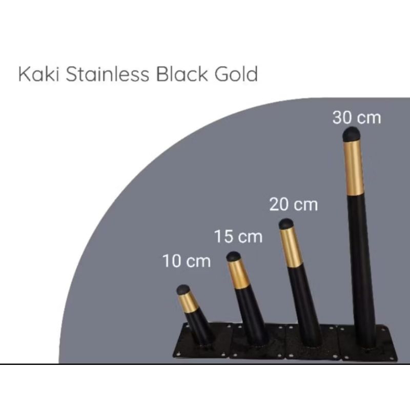 Kaki sofa retro besi / kaki kursi besi / sofa leg stainless / kaki Stainless kerucut BLACK GOLD