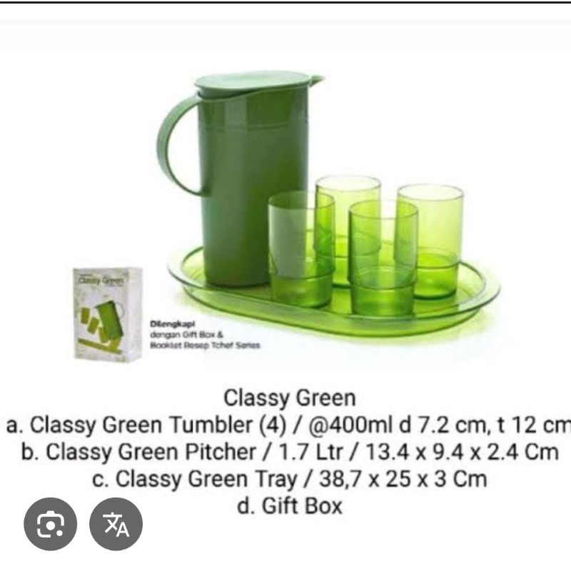 classy green set tupperware / paket pitcher set Tupperware