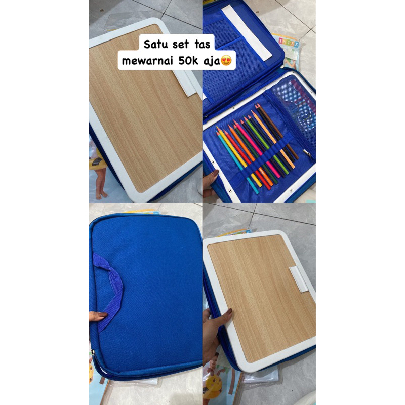 SET TAS MEWARNAI isi 2 crayon dan pensil warna