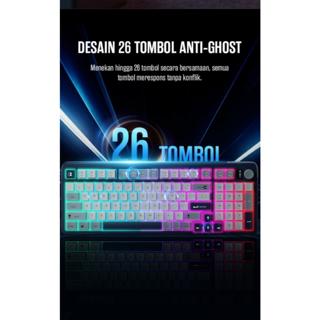 KEYBOARD GAMING GAMEN GK300  BLUE & WHITE