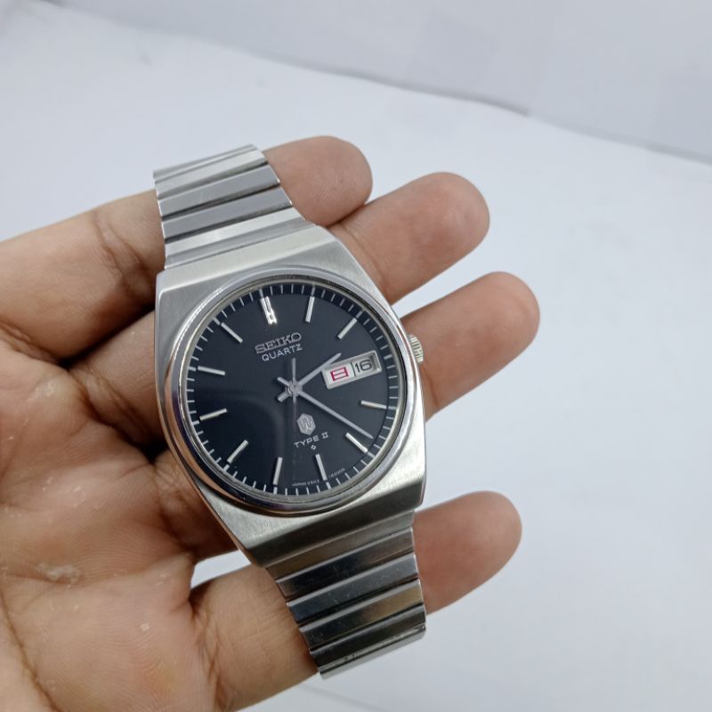 jam tangan vintage Seiko type II black dial