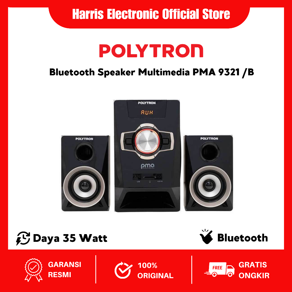 POLYTRON PMA9321B / PMA-9321B SPEAKER BLUETOOTH MULTIMEDIA 100% ORI / SPEAKER BLUETOOTH POLYTRON Ter