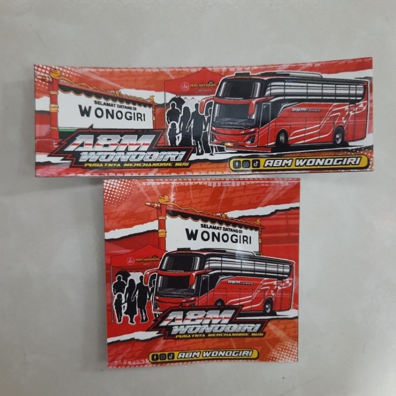 2 pcs Original Sticker Bus Stiker Bis ABM Wonogiri