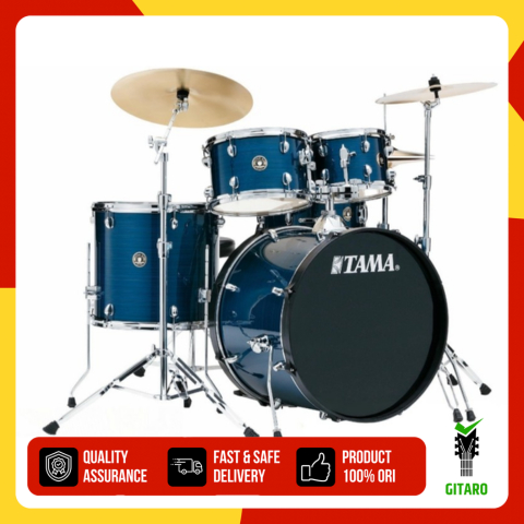Drum TAMA RM52KH6 HLB Rhythm Mate Drum Set Hairline Blue Tanpa Cymbal