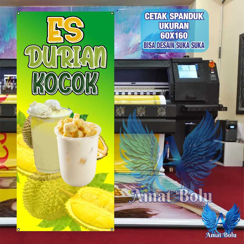 Cetak Spanduk Banner ES DURIAN KOCOK Costom Desain