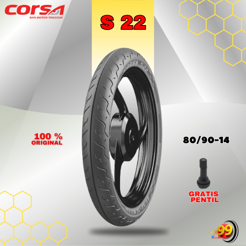 Ban Motor Matic CORSA S22 80/90 Ring 14 Tubeless