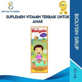 Biolysin / Biolisin Syrup Anak  Rasa Jeruk/Suplemen Multivitamin Anak Isi 60 ml
