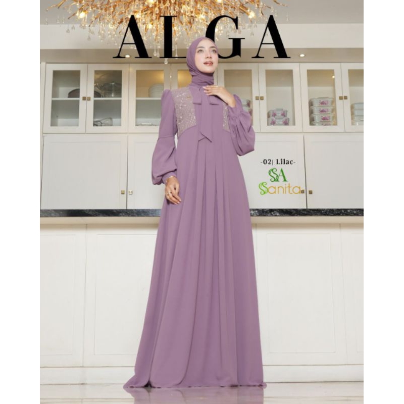 Gamis dress original by sanita - gamis dress idul fitri sanita - salika sanita - alga sanita - obeli