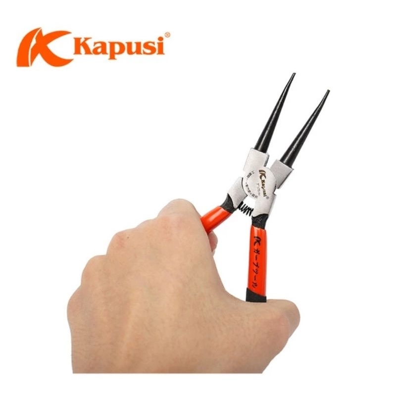 KAPUSI JAPAN Tang Snap Ring 7inch Lurus Buka Dan Tutup