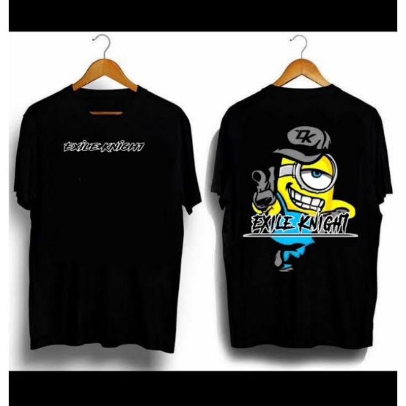 KAOS DISTRO LENGAN PENDEK HITAM KEREN MINION EXILE KNIGHT