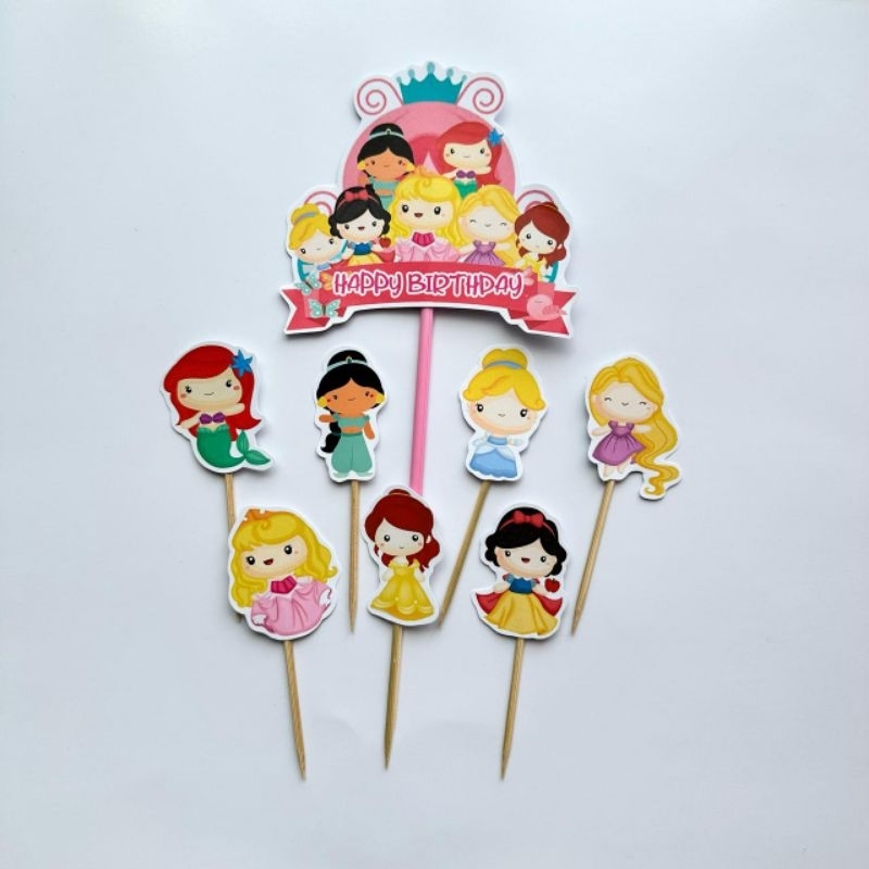 TOPPER KUE PRINCESS / CAKE TOPPER PRINCESS / TOPPER PRINCESS / CUPCAKE TOPPER PRINCESS / HIASAN KUE 