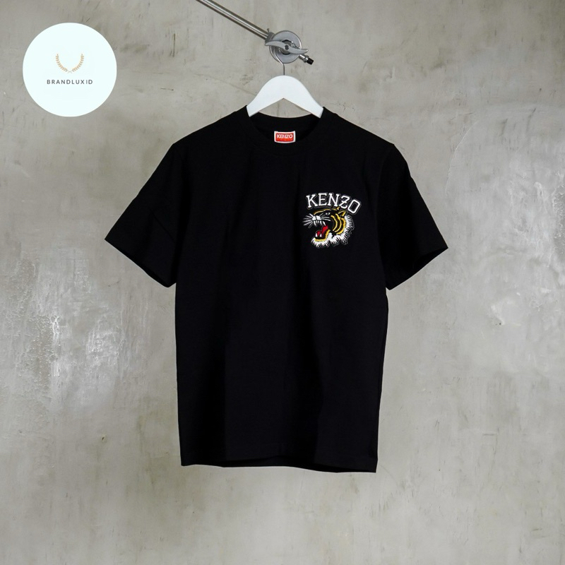 Kenzo Lucky Tiger Embroidered Pocket Tshirt in Black & White (unisex)