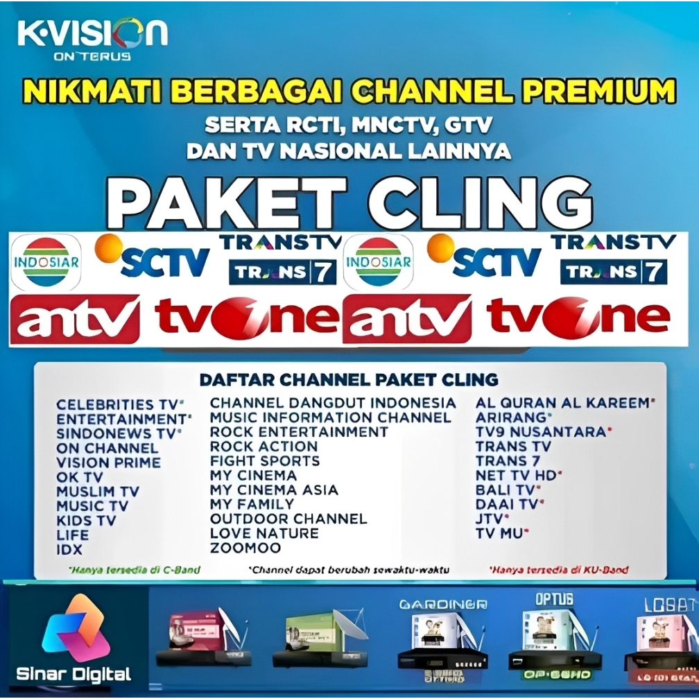 Paket KVision Paket K vision Cling 1 Bulan Premium Pengirim Super cepat