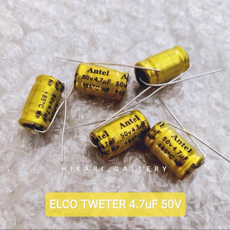 [10 PCS] ELCO TWEETER 4,7UF 50v Non Polar / KAPASITOR ELCO TWETER 4,7uf 50 volt NON POLAR 4.7uf 50vo