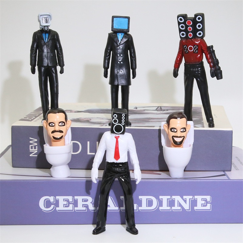 Skibidi Toilet Mewah Spoof Boneka Mainan Pvc Boneka Mainan