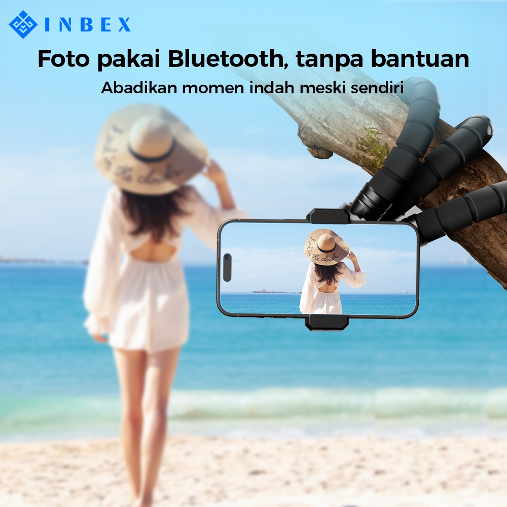 Inbex PH4 Tripod Gurita Mini Holder Hp Tongsis Light Anti Goyang & Anti Slip Cocok Naik Motor PL4