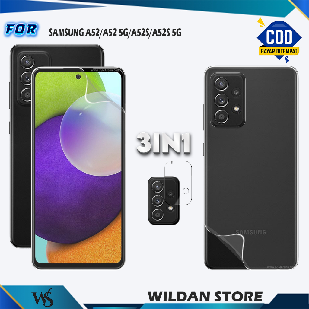 3IN1 Antigores Hydrogel Film for Samsung Galaxy A52 A52 5G A52S A52S 5G Screen Protector Film