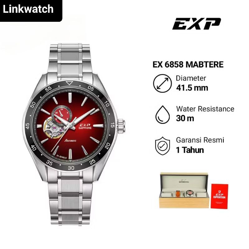 Jam tangan pria Expedition EXP 6858 MABTERE Automatic Chronograph Original Garansi Resmi