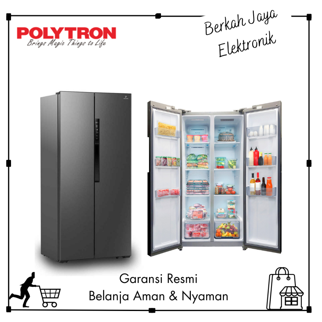 POLYTRON KULKAS SIDE BY SIDE REFRIGERATOR PRS451Y