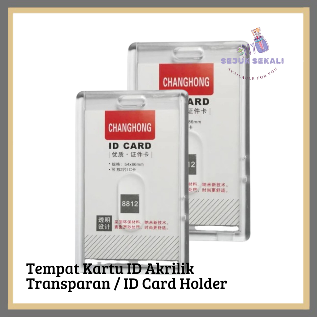 

Tempat Kartu ID Akrilik Transparan / ID Card Holder