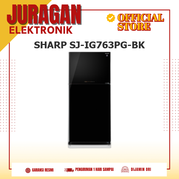 Kulkas 2 Pintu Sharp SJ-IG763PG-BK Kapasitas Besar
