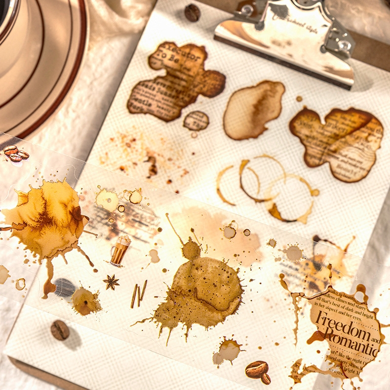 

[Artopia] 1 Roll Sticker Coffee Noda Kopi Stiker Stain Estetik Jejak Gelas Kopi